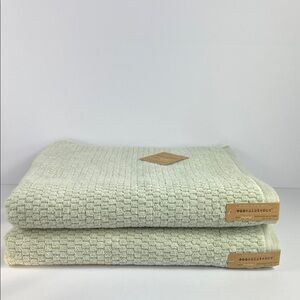 Ecoexistence Oversized Bath Towels Green Eco Melange Soft Cotton Set of 2 NEW